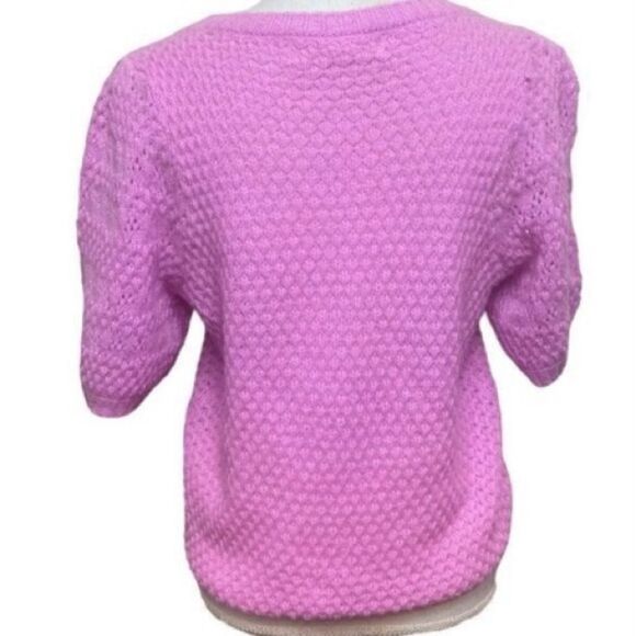 Saltwater Luxe Women's Pink Crew Neck Knit Nylon Blend Sweater Medium - Picture 3 of 5